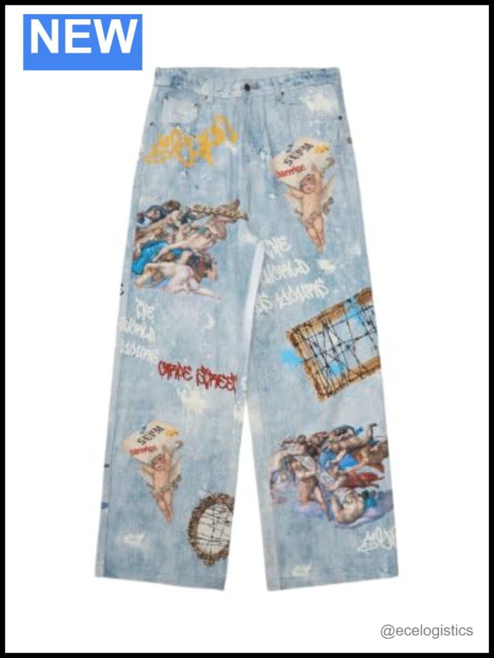 Wide Leg Jeans Straight Loose Denim Pants Unisex Y2K Trousers